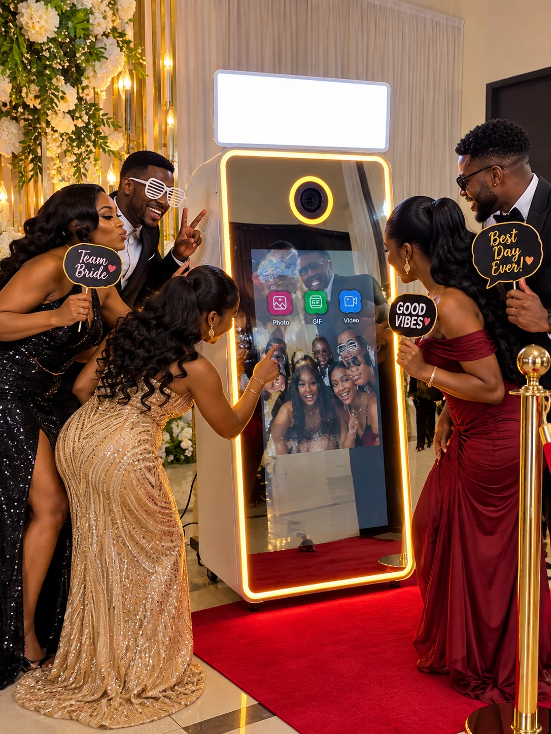 Rectangular photo booth